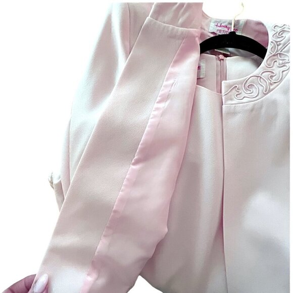 Harry Lee Light Pink Embellished Cocktail Mother of Bride Dress Jacket Size 12P - Picture 13 of 15